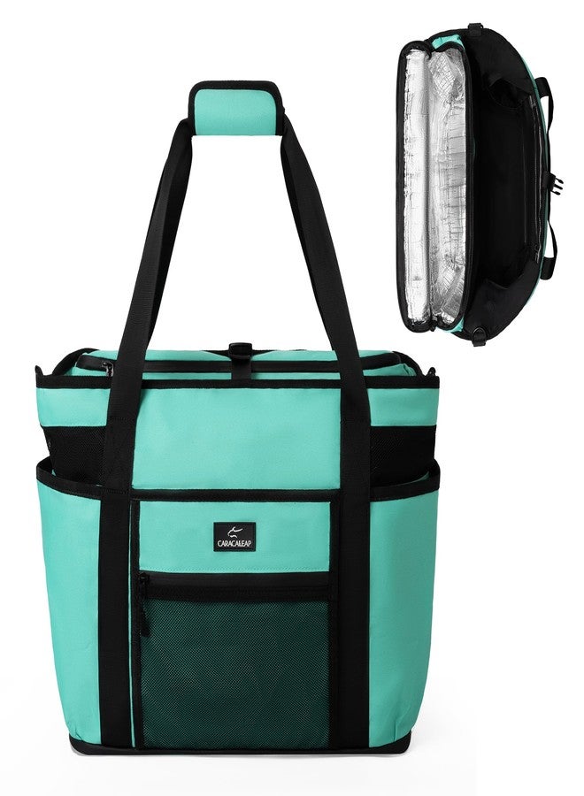 Caracaleap Large Beach Tote Bag with Insulated Cooler Compartment- Spacious Mesh Beach Bag for Pool, Swim & Travel, Wet/Dry Separate Compartments - Image 1